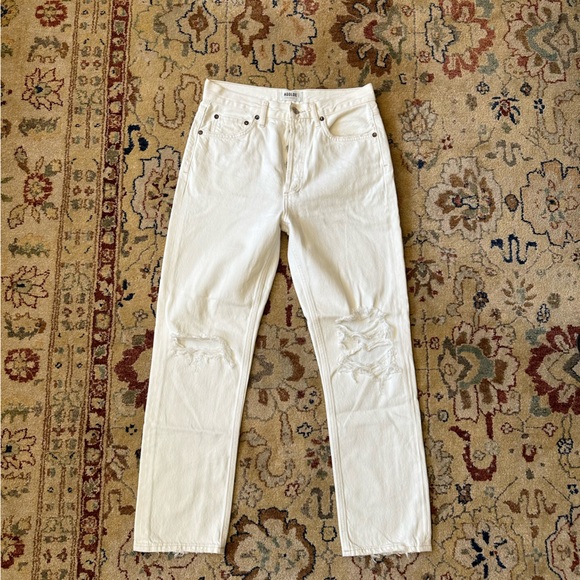 Agolde Riley Distressed Crop Jeans - Picture 4 of 10
